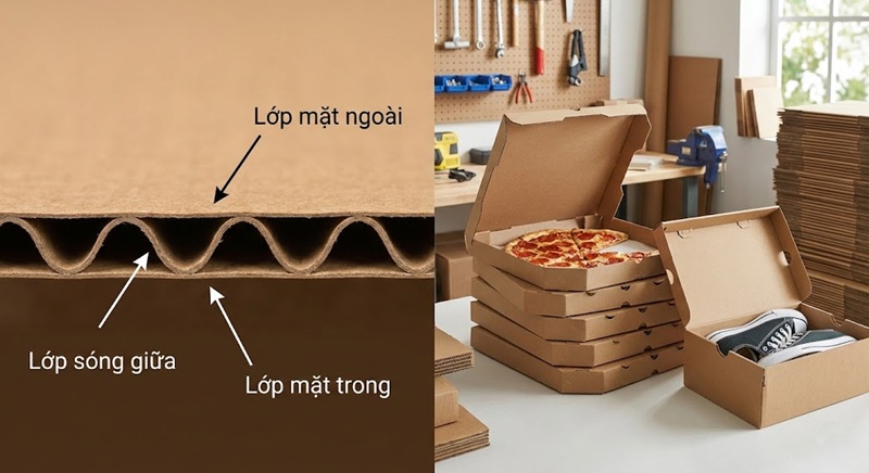 Cấu tạo chi tiết của thùng giấy carton 3 lớp
