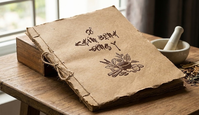 Sổ khám bệnh in bằng giấy Kraft nâu phong cách Vintage Sổ khám bệnh in bằng giấy Kraft nâu phong cách Vintage