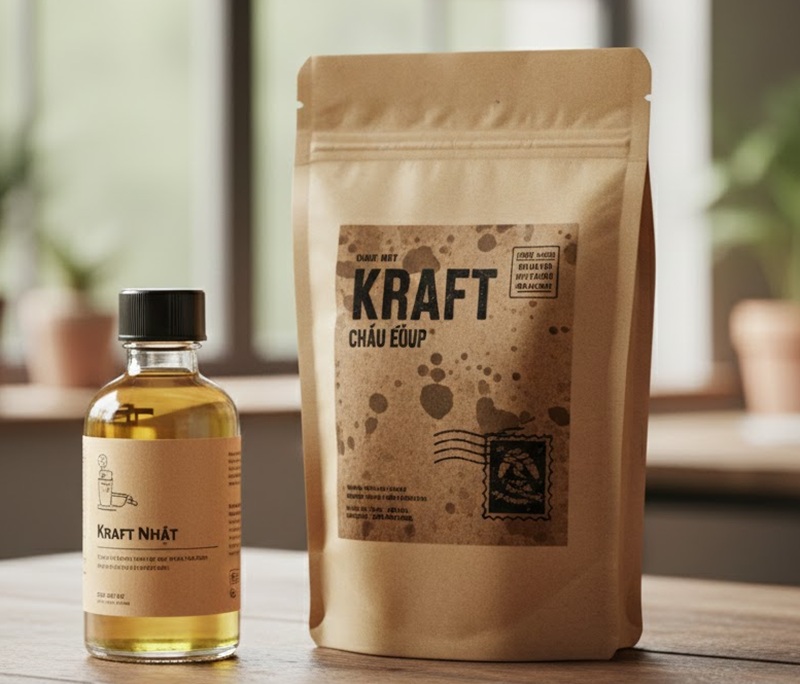 Ứng dụng decal kraft Nhật va Châu Âu trong thực tế