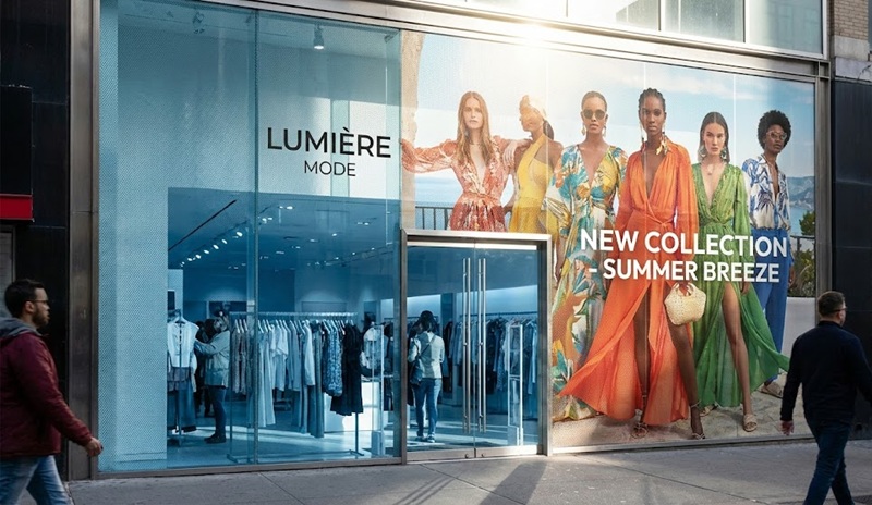 Ứng dụng decal lưới làm biển quảng cáo và chắn nắng cửa hàng