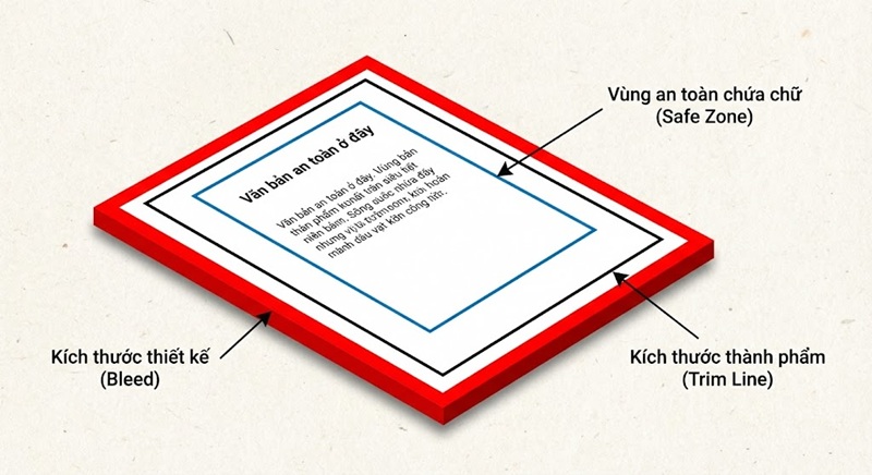 Hướng dẫn vùng bù xén bleed và vùng an toàn khi thiết kế card visit
