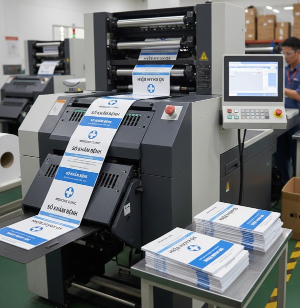 Máy in kỹ thuật số in sổ khám bệnh số lượng ít lấy ngay