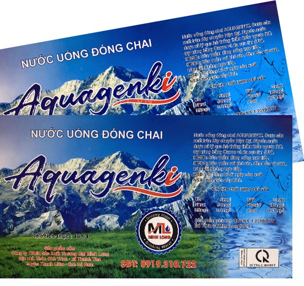 Mẫu in tem nhãn nước đóng chai