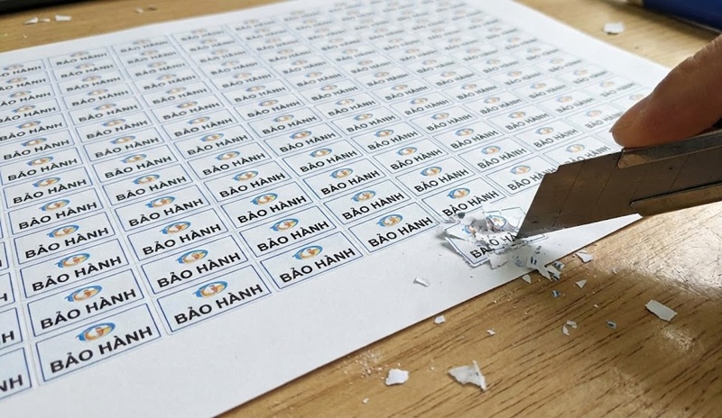 In tem vỡ bảo hành số lượng ít lấy liền khổ A4