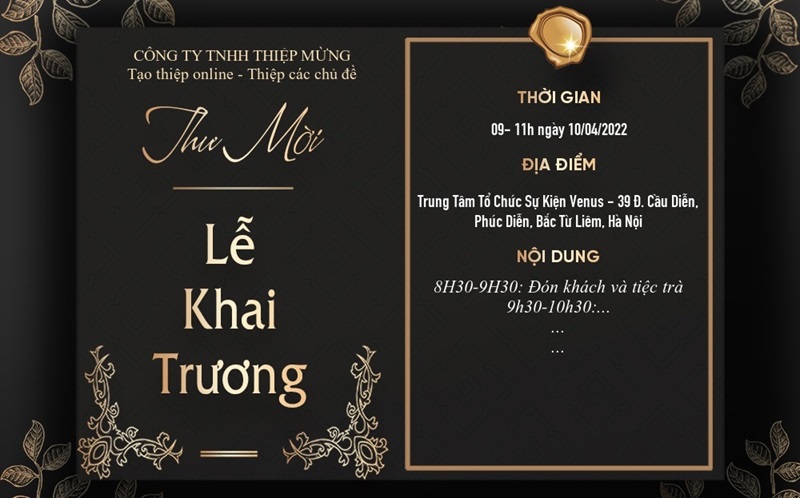 Mẫu thiệp mời đẹp