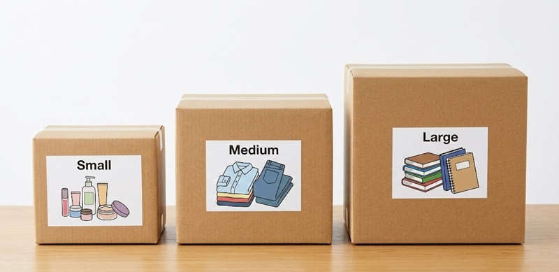 Đa dạng kích thước hộp carton đóng hàng có sẵn