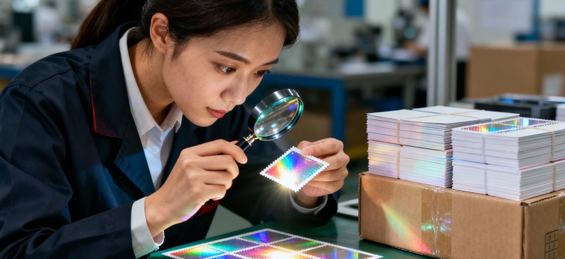 Kiểm tra chất lượng tem 7 màu trước khi xuất xưởng