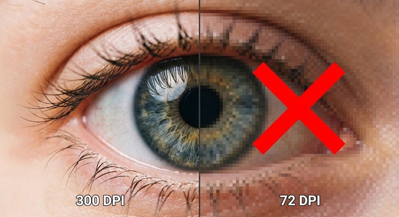 Hình ảnh bị vỡ nét do độ phân giải thấp khi in ấn