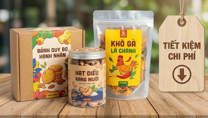 Các mẫu tem decal giấy đẹp dán bao bì thực phẩm khô