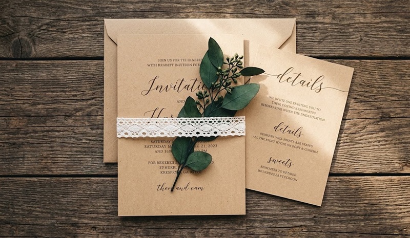 Tư vấn mẫu thiệp Kraft phong cách vintage mộc mạc và tinh tế