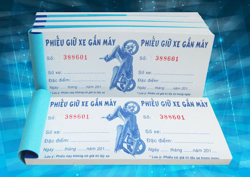 Mẫu vé giữ xe in giấy Ford đẹp