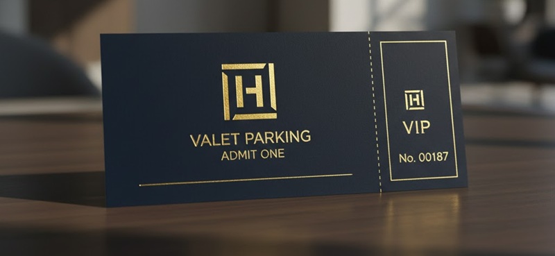 Mẫu vé xe khách sạn 5 sao ép kim sang trọng Mẫu vé xe khách sạn 5 sao ép kim sang trọng