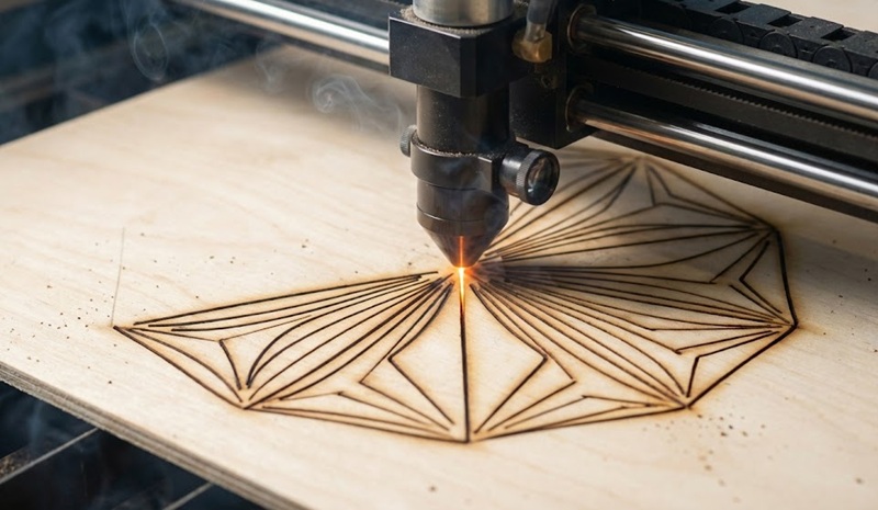 Máy cắt laser làm khuôn bế độ chính xác cao Máy cắt laser làm khuôn bế độ chính xác cao