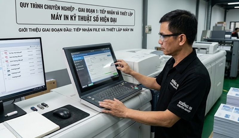 Quy trình in sách chuyên nghiệp và nhanh chóng với hệ thống máy in hiện đại, giám sát chặt chẽ từ khâu duyệt mẫu in test.