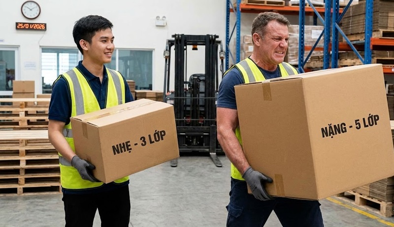 So sánh khả năng chịu lực của thùng 3 lớp và 5 lớp