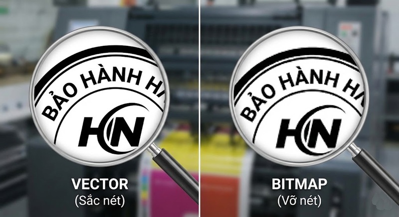 So sánh chất lượng file in tem vỡ Vector và Bitmap