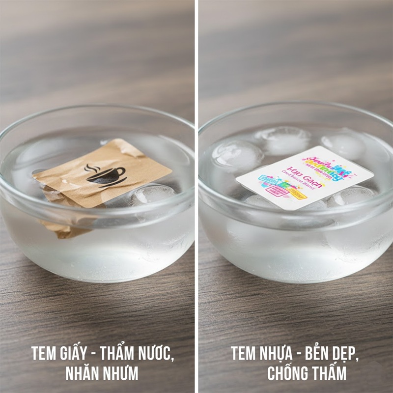 So sánh độ bền tem decal nhựa và decal giấy