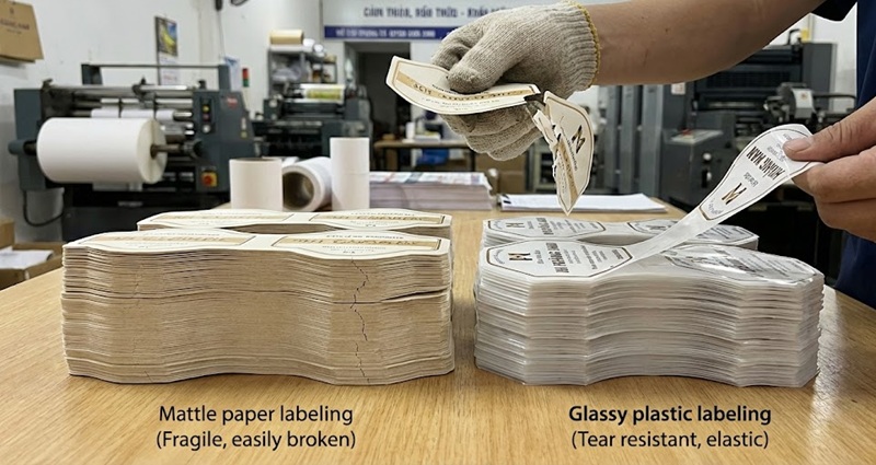 So sánh hai loại decal vỡ giòn và vỡ dẻo tại xưởng in So sánh hai loại decal vỡ giòn và vỡ dẻo tại xưởng in