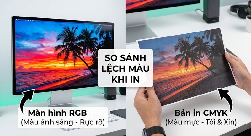 So sánh sự khác biệt màu sắc giữa hệ màu RGB và CMYK