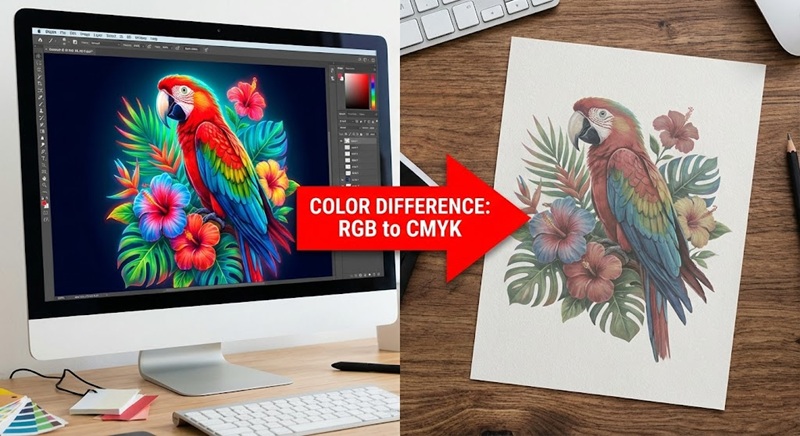 Lỗi sai hệ màu RGB và CMYK khiến bản in bị xỉn màu