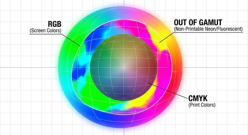 So sánh dải màu RGB và CMYK trong in ấn