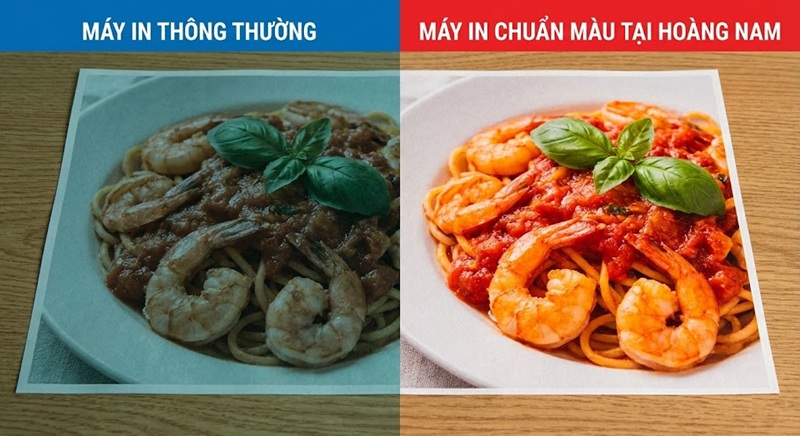 So sánh màu sắc in menu chuẩn và không chuẩn So sánh màu sắc in menu chuẩn và không chuẩn