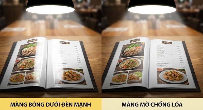 So sánh khả năng chống lóa của màng mờ và màng bóng