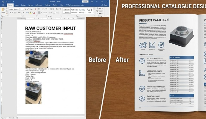 Sự khác biệt trước và sau khi thiết kế catalogue chuyên nghiệp