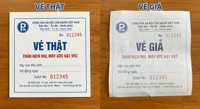 Phân biệt vé xe thật và vé xe giả in photo