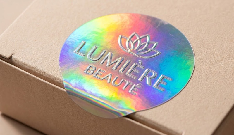 Tem 7 màu hologram phản quang lấp lánh dán hộp mỹ phẩm Tem 7 màu hologram phản quang lấp lánh dán hộp mỹ phẩm