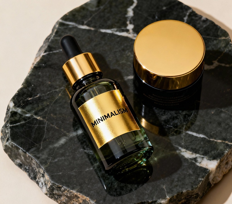 Mẫu tem decal xi vàng dán chai serum mỹ phẩm sang trọng