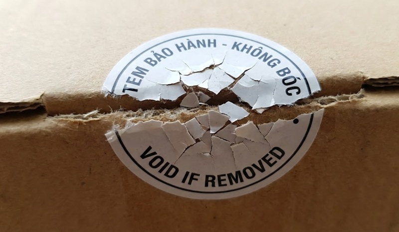 Đặc tính giòn vỡ của tem bảo hành niêm phong Đặc tính giòn vỡ của tem bảo hành niêm phong