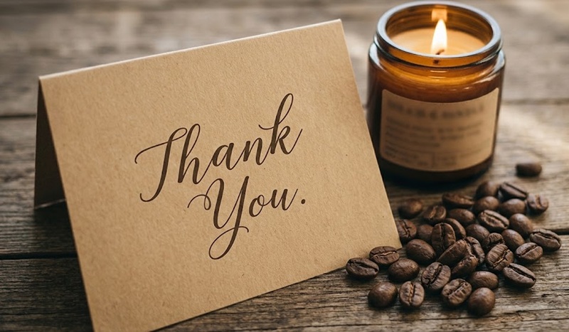 Mẫu thiệp cảm ơn giấy Kraft cho shop kinh doanh online