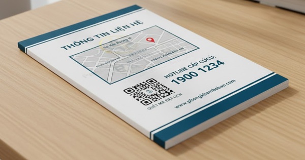 Thiết kế thông tin liên hệ ở bìa sau sổ khám bệnh