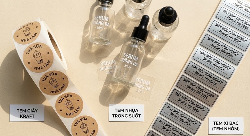 Các loại tem nhãn decal phổ biến trên thị trường