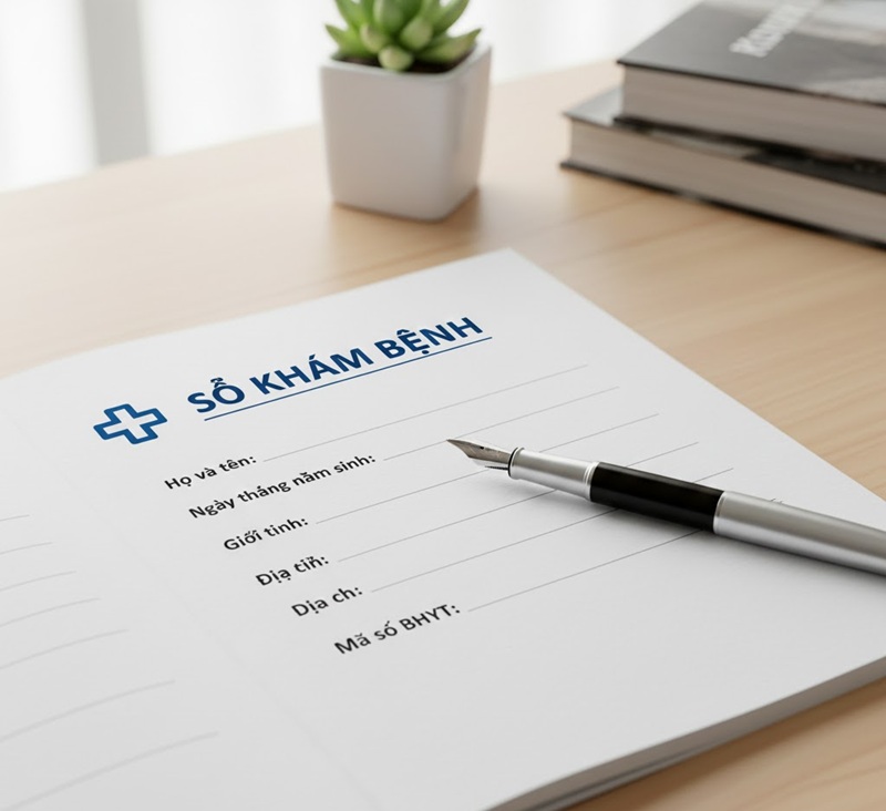 Mẫu trang thông tin hành chính trong sổ khám bệnh