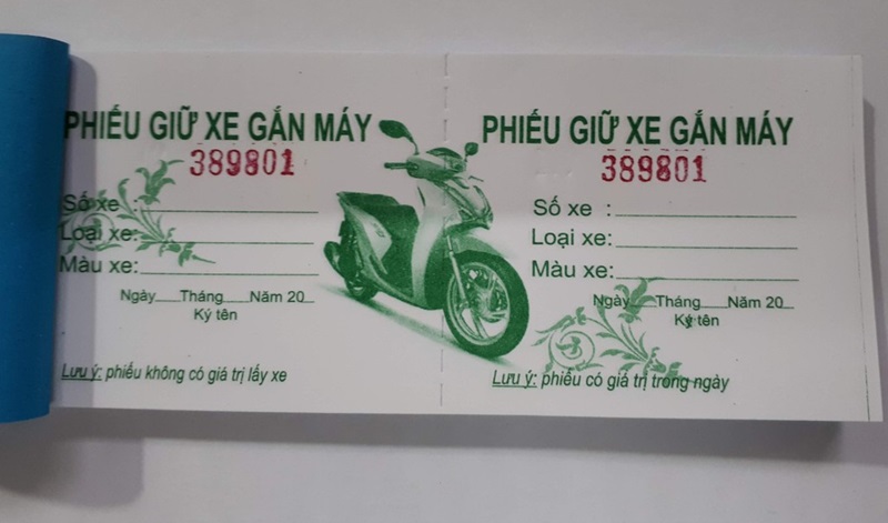 Công nghệ in ấn vé gửi xe máy