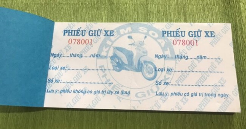 Quy trình mua vé gửi xe máy in sẵn