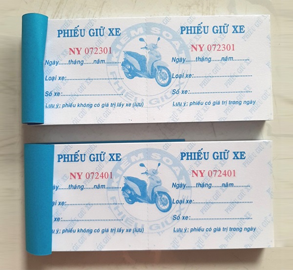 Mẫu vé giữ xe 1 liên giấy Ford giá rẻ Mẫu vé giữ xe 1 liên giấy Ford giá rẻ