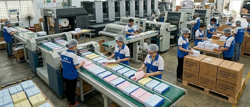 Phân xưởng sản xuất và gia công in hóa đơn bán lẻ carbonless chuyên nghiệp tại Hoàng Nam TPHCM