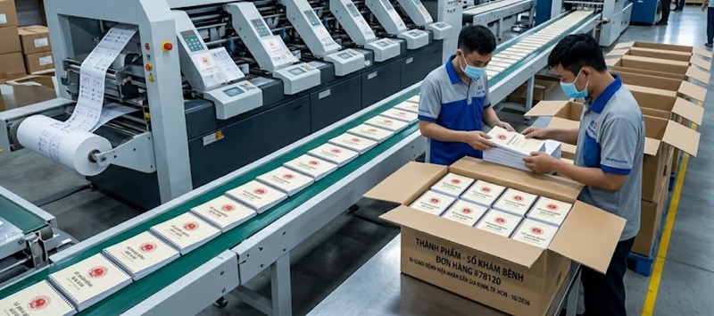 Phân xưởng sản xuất và đóng cuốn sổ khám bệnh y tế chất lượng tại TPHCM Phân xưởng sản xuất và đóng cuốn sổ khám bệnh y tế chất lượng tại TPHCM