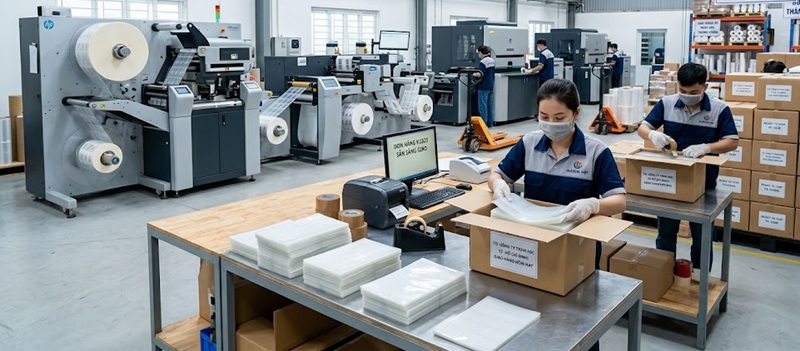 Phân xưởng sản xuất và gia công decal nhựa trong suốt chuyên nghiệp tại Hoàng Nam TPHCM